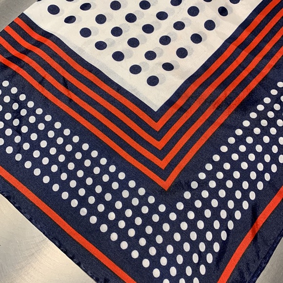 Vintage Echo Red/White/Blue Silk Blend Scarf - Picture 3 of 4